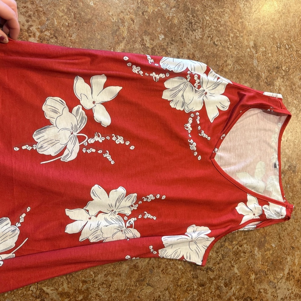 Floral Red Sleeveless Top